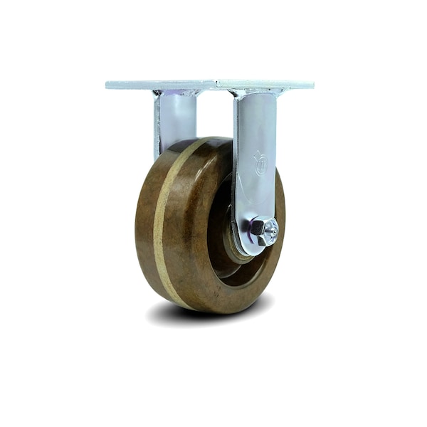 5 Inch High Temp Phenolic Wheel Rigid Caster with Roller Bearing